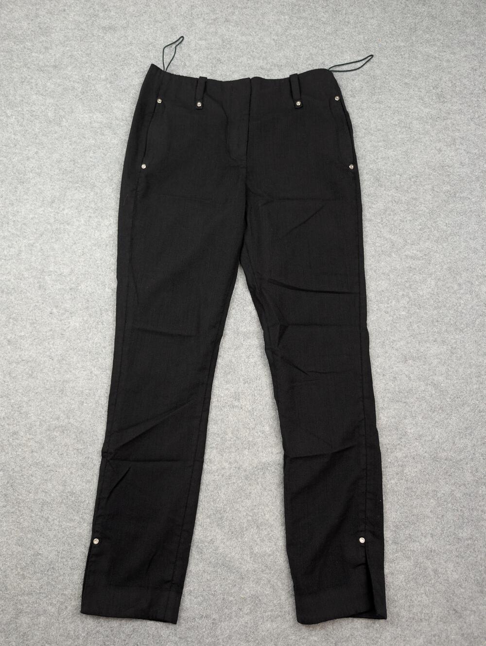 Dion Lee Pants Womens 0 Black Wool Twill Slim Straight Leg Lined Dress Career